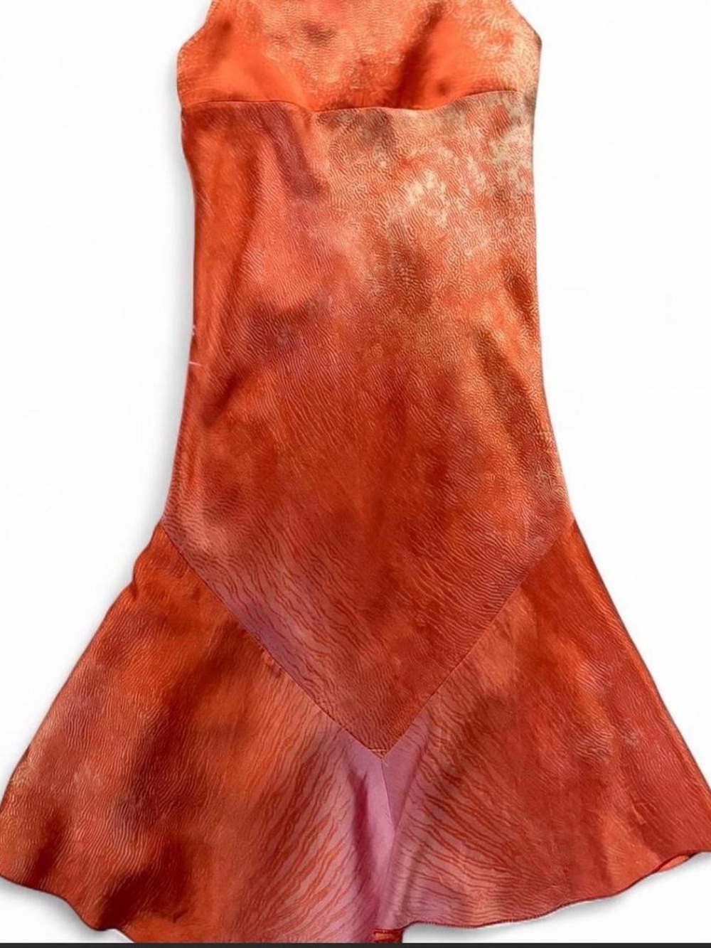 Roberto Cavalli Coral-Orange Satin Slip Top - Picture 6 of 6